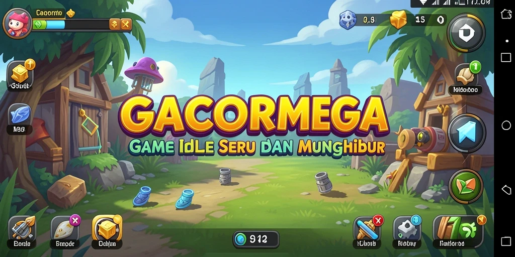 Tampilan gameplay Idle GACORMEGA yang seru dan menarik.