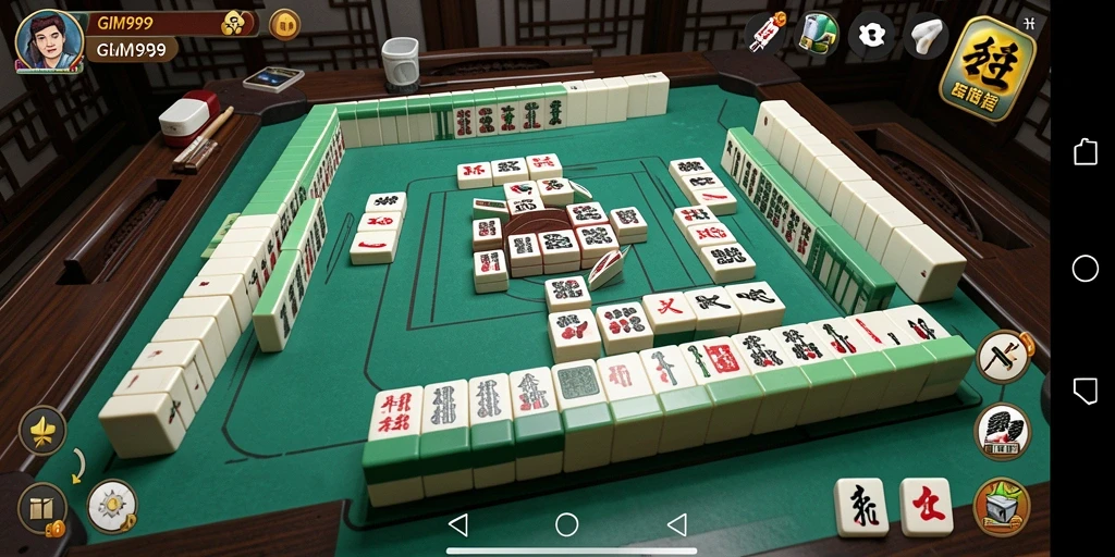 Screenshot gameplay GIM999 dengan tampilan ubin Mahjong yang menarik.