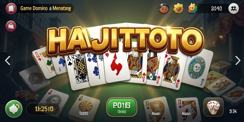 Tampilan gameplay seru HAJITOTO dengan dominonya yang menarik.