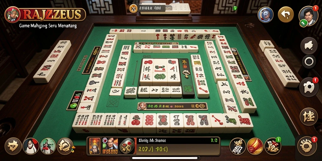 Tampilan screenshot utama RAJAZEUS menampilkan gameplay menarik dari Mahjong.